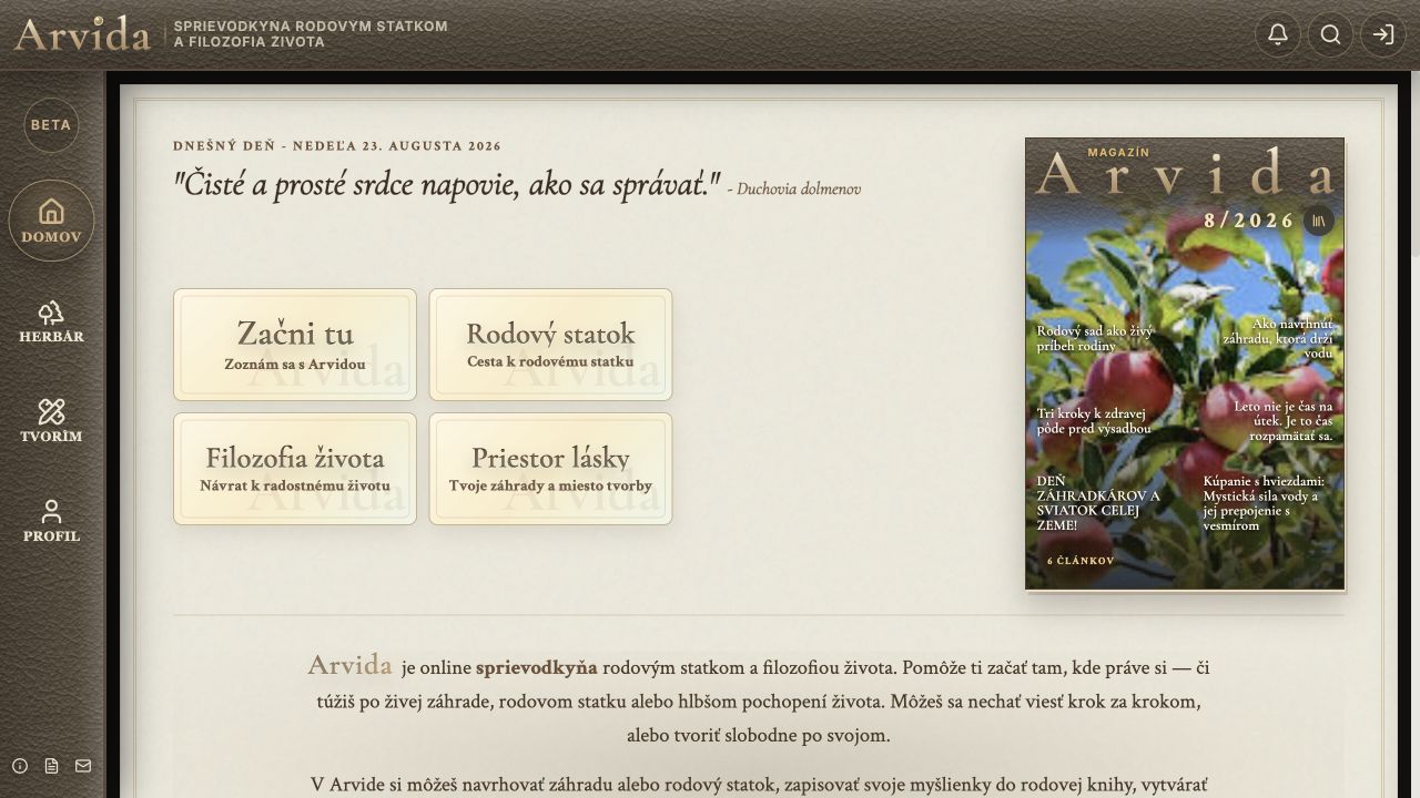 Aplikácia Arvida